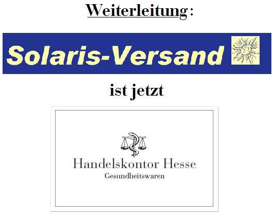Weiterleitung: Solaris-Versand ist jetzt Handelskontor Hesse - Gesundheitswaren